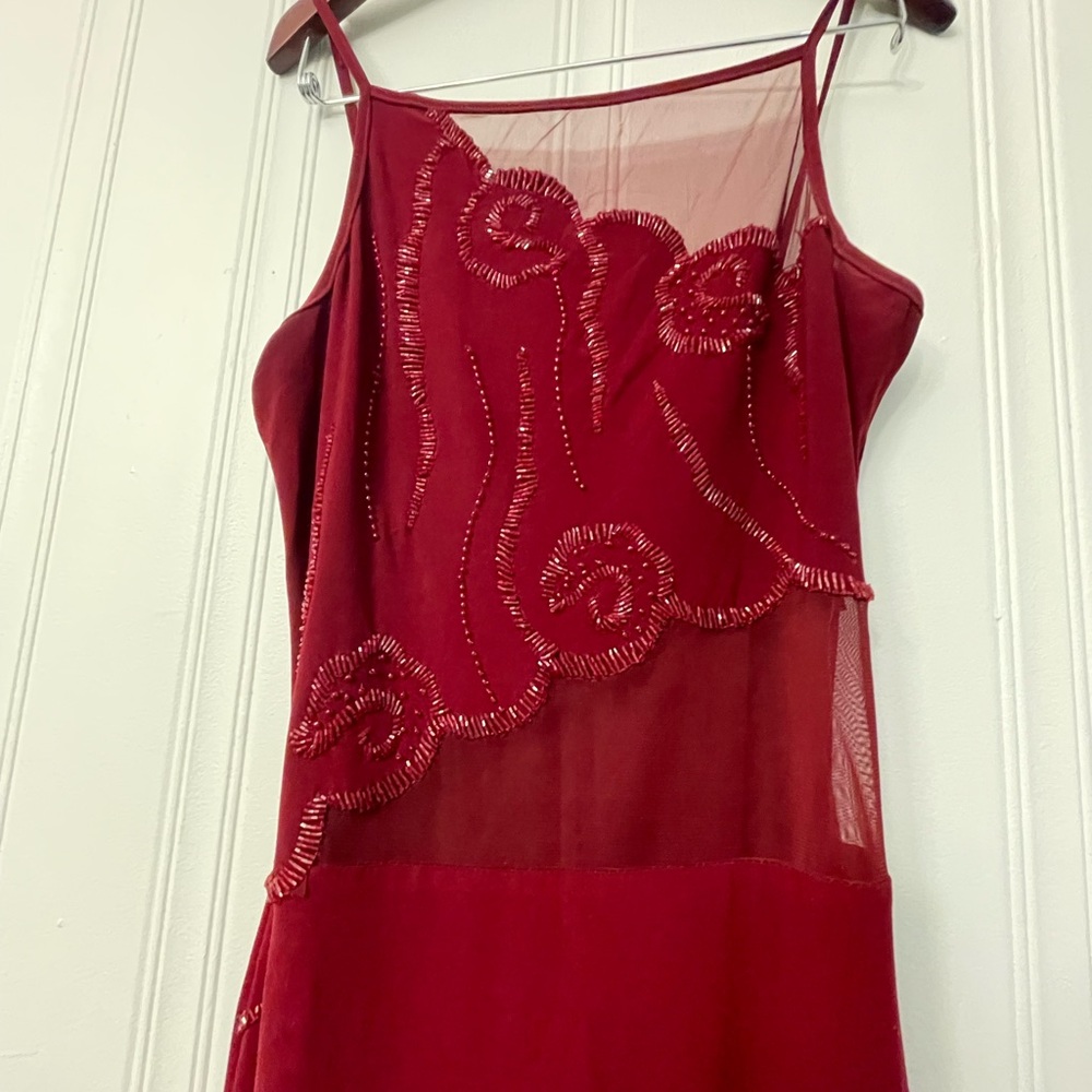 Like new beaded burgundy vintage evening dress
